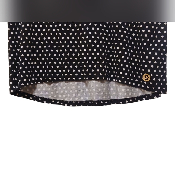 Michael Kors - Black Hi/Lo Blouse With White Poke dots, Flutter Sleeves,... - Picture 6 of 10